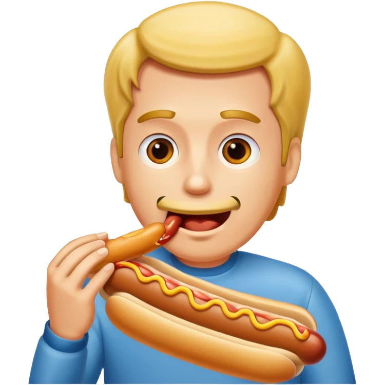 man eating a hot dog emoji