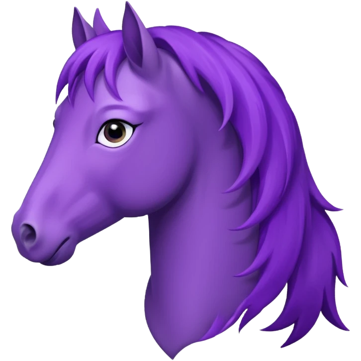 purple horse with wind hair face emoji