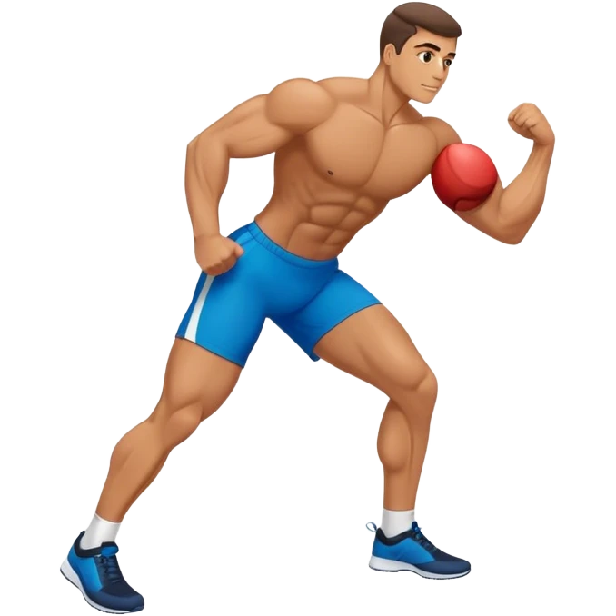 guy doing tricep kickback exercise emoji