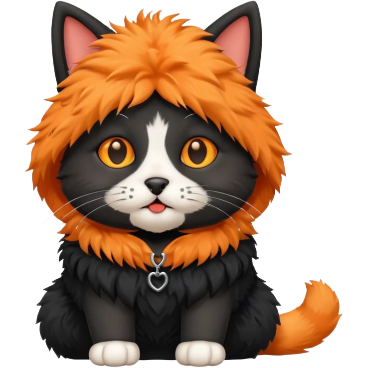 a cat that has a black dog costume on emoji