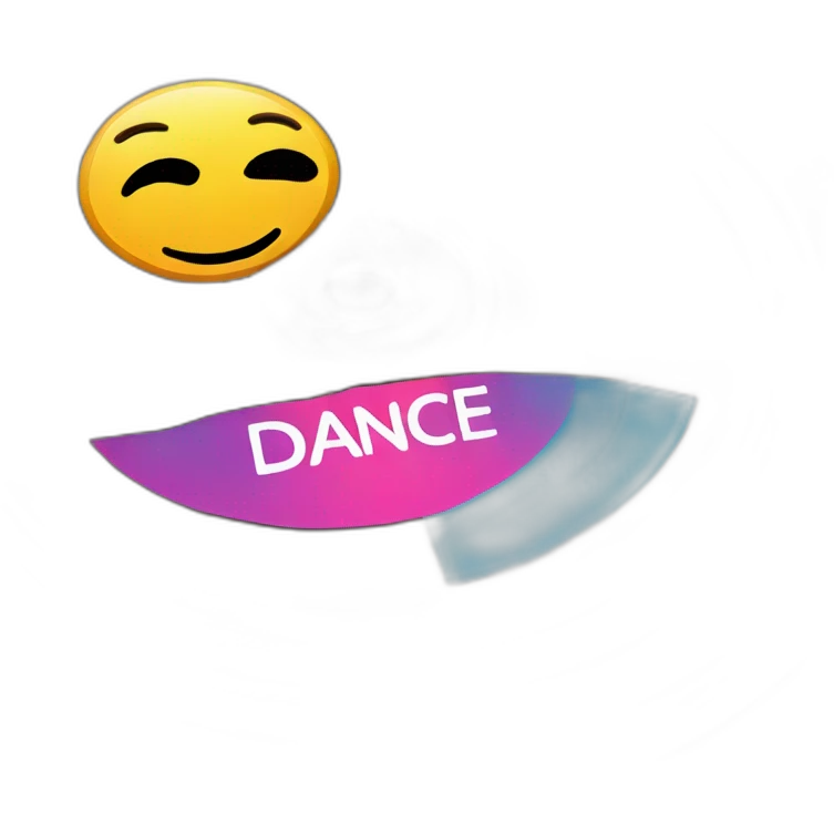Vinyl record with word dance emoji