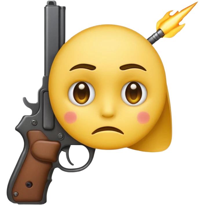 yellow emoji face with sad face with a gun pointed to its head emoji
