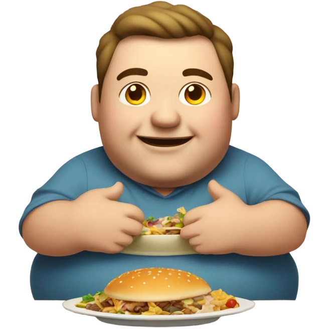 fat man eating his food  emoji