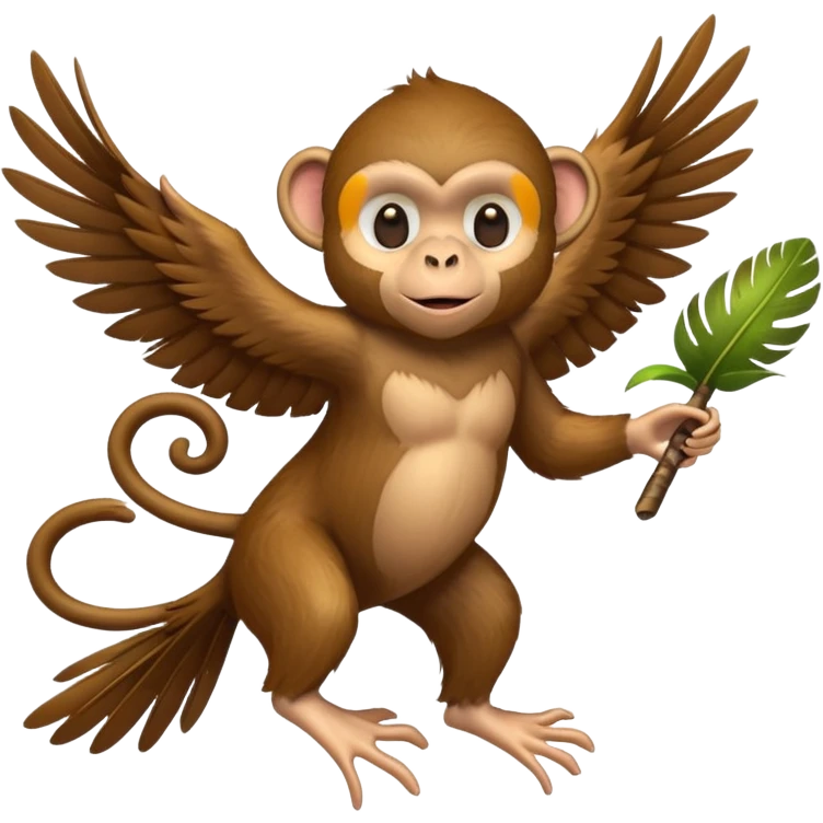 A monkey riding A bird ￼ emoji