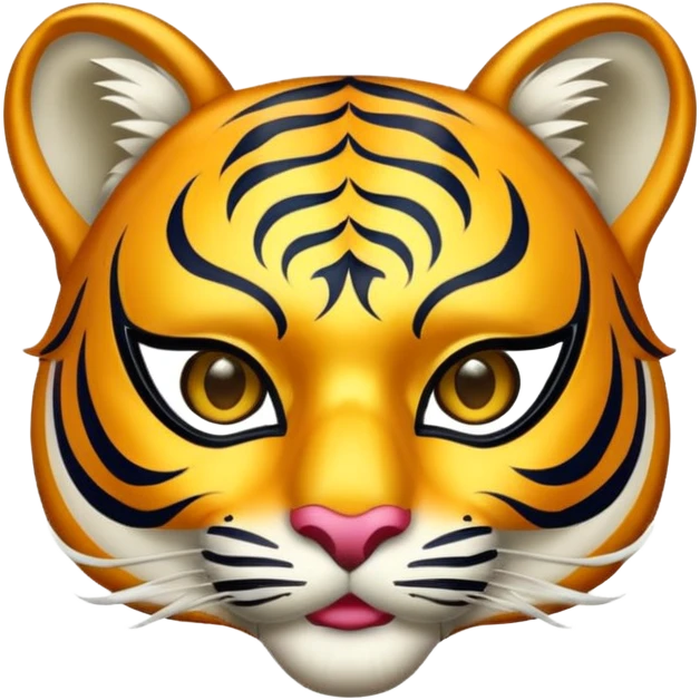 tiger with glamorous masquerade mask emoji