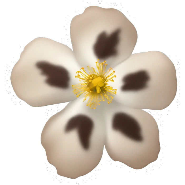 brown-eyed rock rose flower. White petals with brown spots in the center emoji