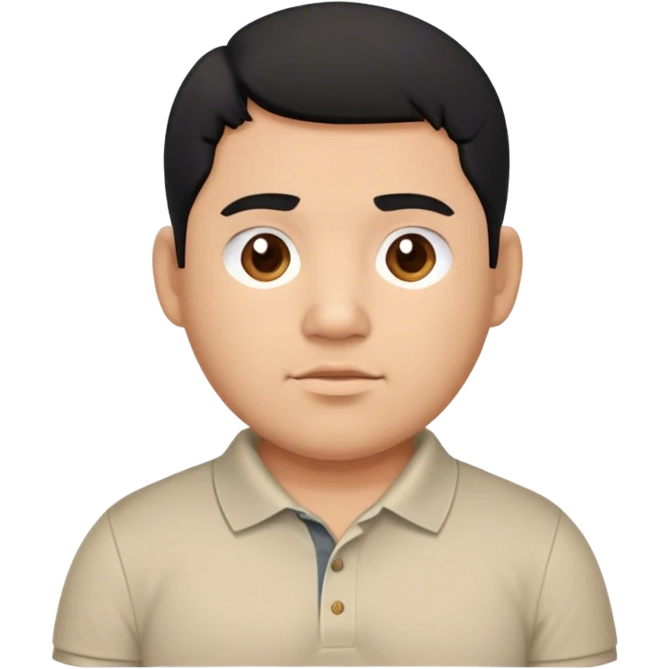 Latino male, black hair, light brown, a bit chubby, wearing a polo shirt emoji