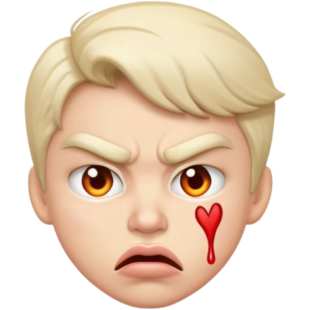 Angry kiss face emoji
