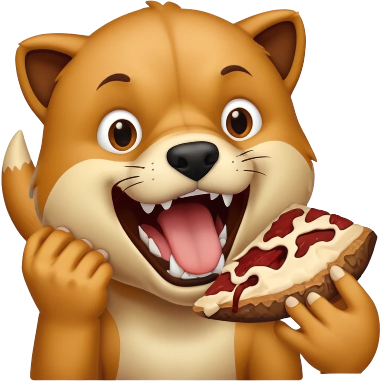 person making a bite and rawr/bark like a dog  emoji