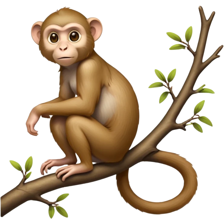 cinematic-Macaques-realistic-full-body-sitting-emoji,-slim-agile-frame-poised-on-a-branch,-long-tail-curled-slightly,-head-tilted-dramatically,-bright-playful-eyes-exuding-mischief,-simplified-yet-realistic-focused-features,-highly-detailed,-glowing-with-an-almost-sarcastic-glow emoji