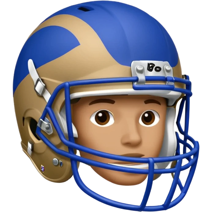 College football player helmet in a royal blue color Half face emoji