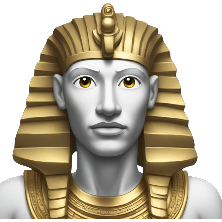 Pharaoh head with long hair close to the sea emoji
