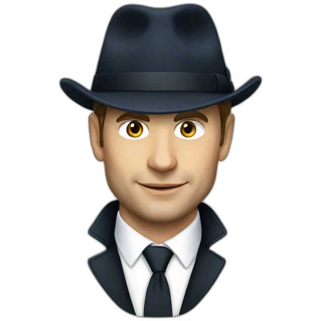 Macron with hat emoji