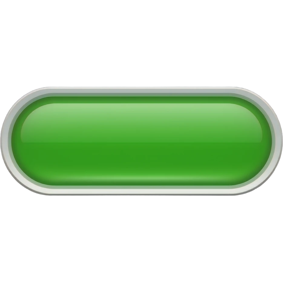 2D casual mobile game UI asset, empty rectangular button, vibrant solid green color with rounded corners, clean white border, flat vector aesthetic, matte finish, no gloss, no 3D effects, ui design, isolated on dark background. aspect 16:9 emoji