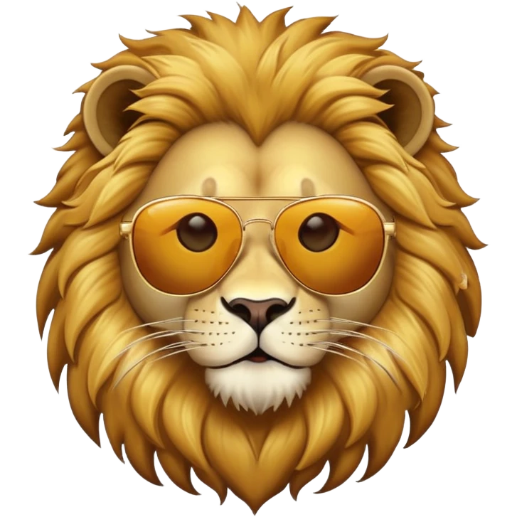 An Lion with sunglasses emoji