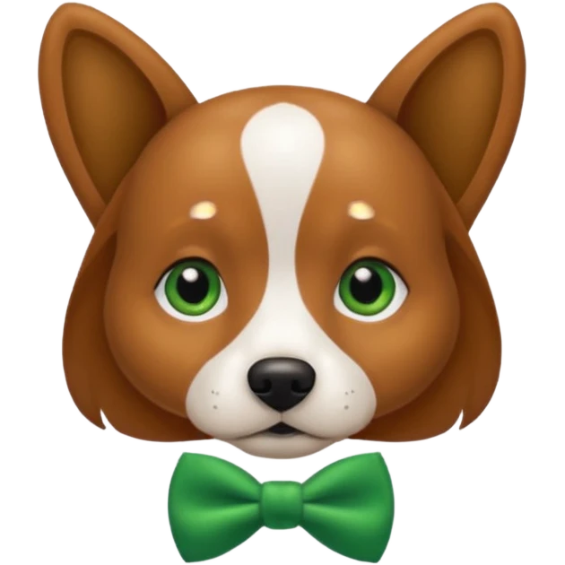 dog with a green bow tie emoji