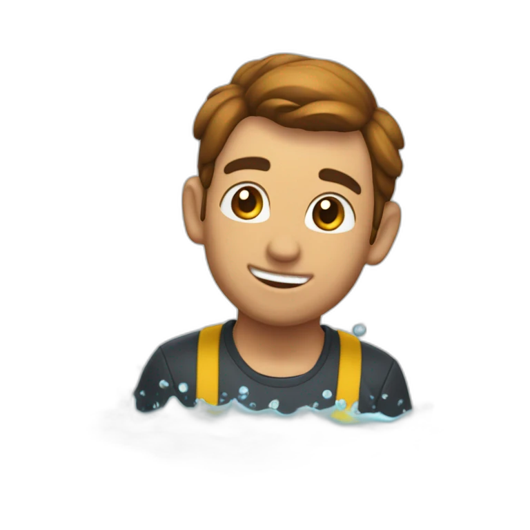 Camarón llevado por el agua emoji