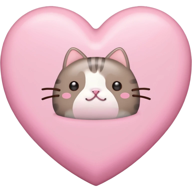 pusheen heart Pink cute emoji