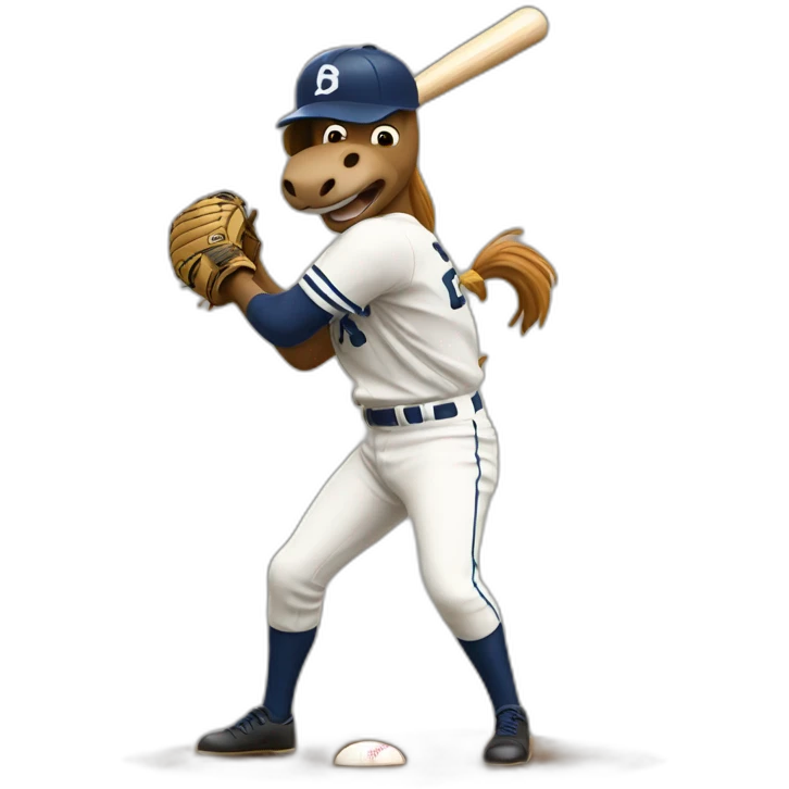 A horse playing baseball  emoji