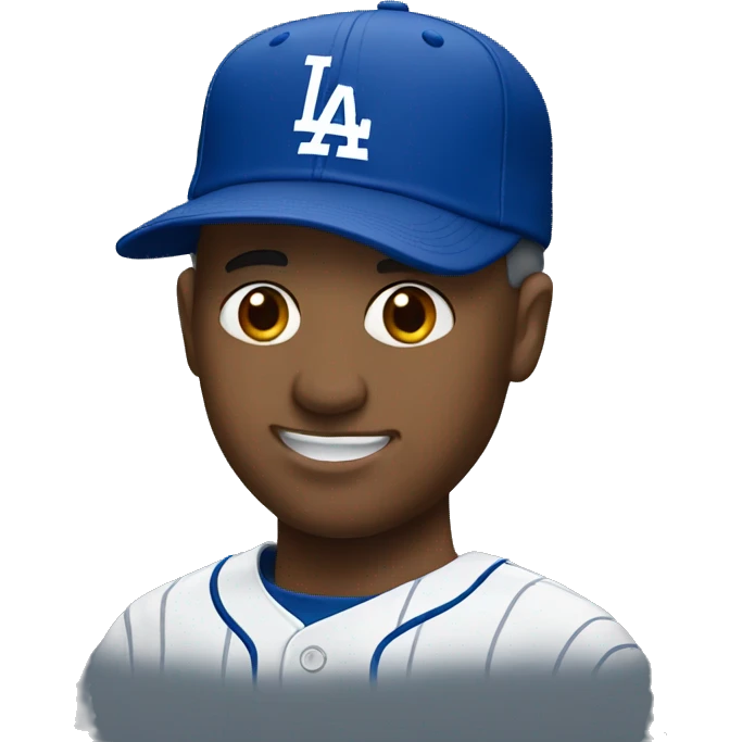 Man wearing Los Angeles Dodgers hat emoji