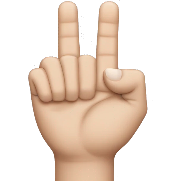 thumb, index, middle finger up rest down emoji