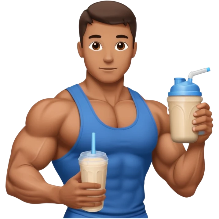 bodybuilder holding protein shake emoji