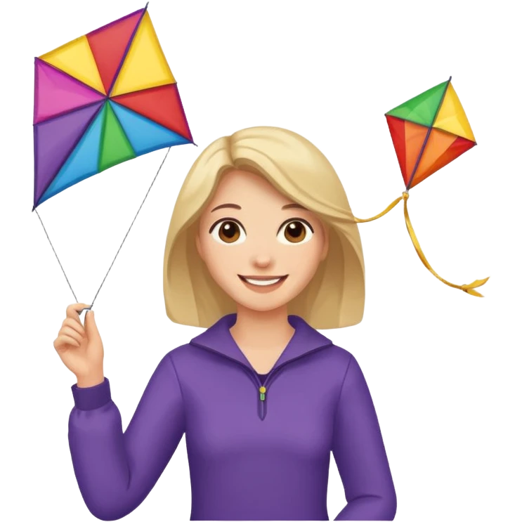 woman holding kite emoji