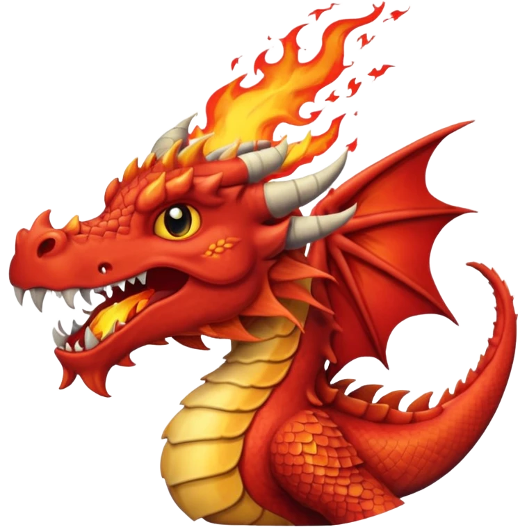 a red wales dragon with fire out its mouth emoji