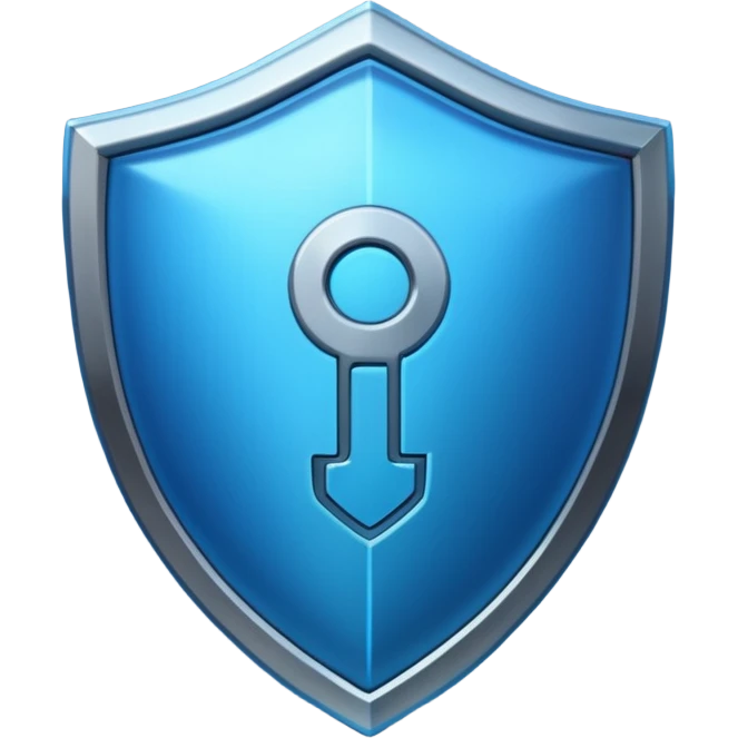 generate blue cyber shield with different  hack symbols emoji