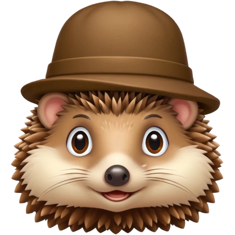 Hedgehog, wearing a hat emoji