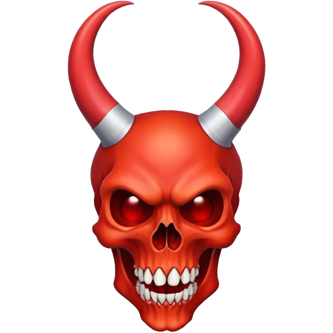 A red devil skull with horns emoji