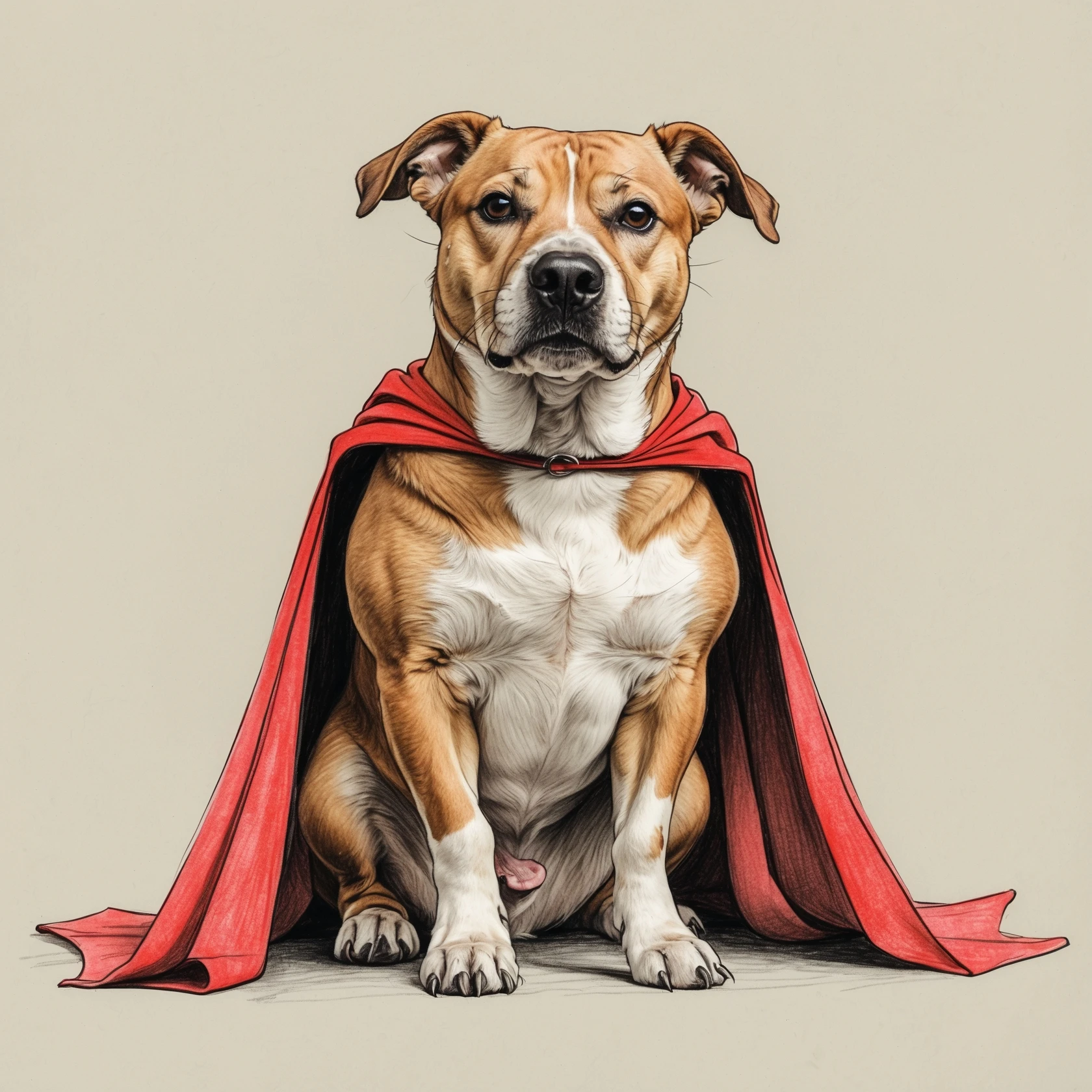 hot dog wearing a red cape pencil sketch emoji