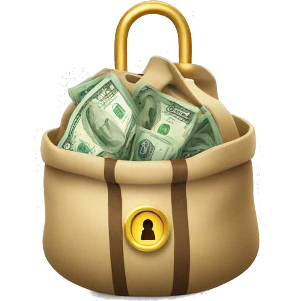 bag of money with lock icon on it emoji