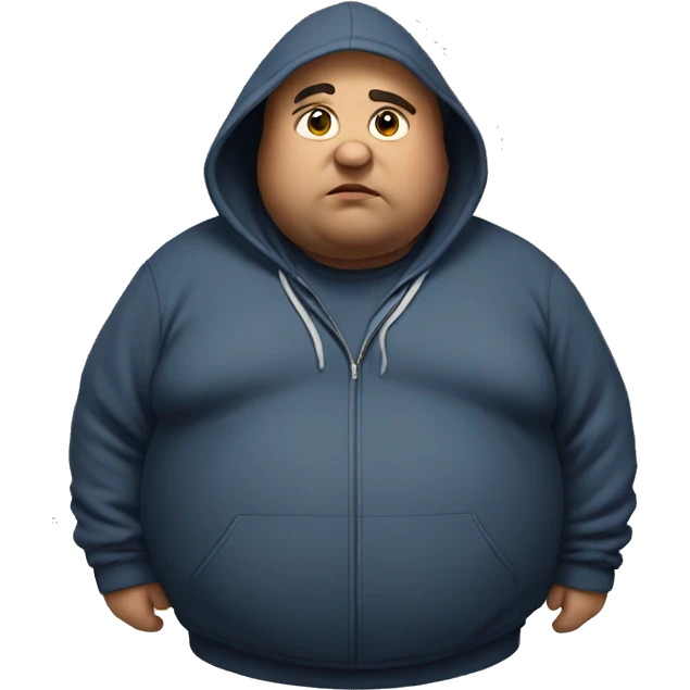 Fat man wearing a hoodie  emoji