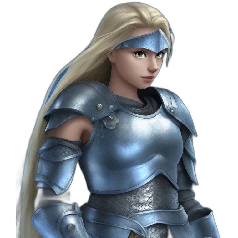 blonde warrior girl armor emoji