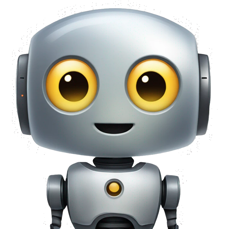 Robot con burbuja de chat, que simule ser un chatbot emoji