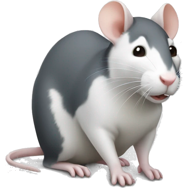 white and dark gray rat white and dark gray rat emoji