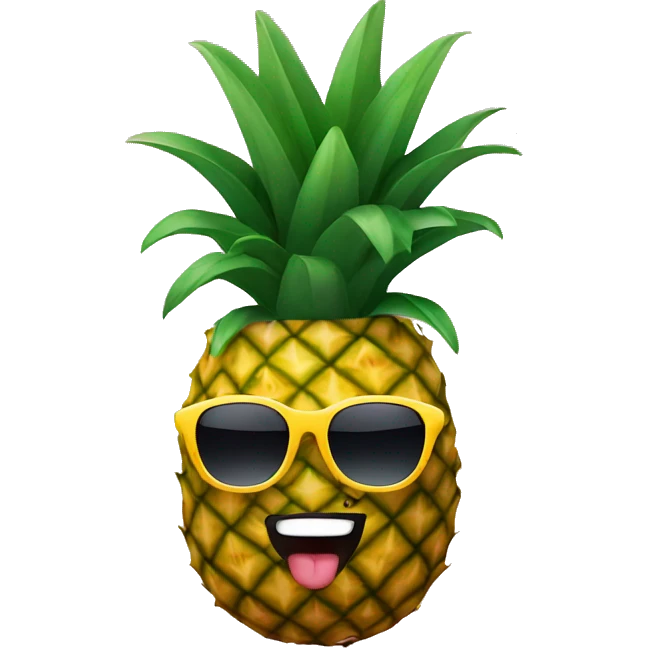 A pineapple wearing sunglasses emoji