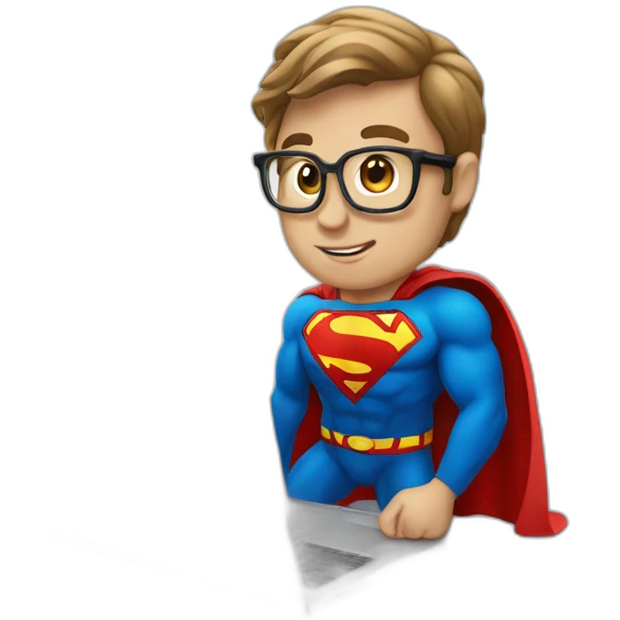 superman with laptop emoji