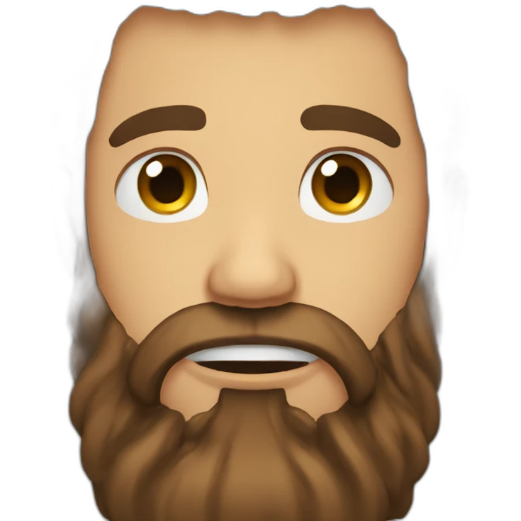 long brown haired bearded man cry emoji