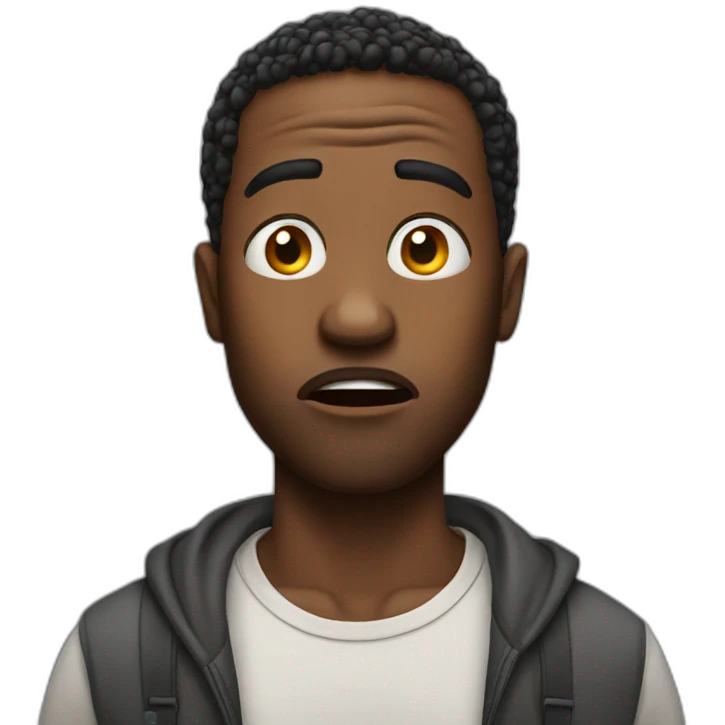 Black man shocked emoji