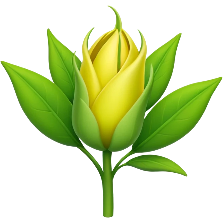 a Flower bud on a new growing plant  emoji