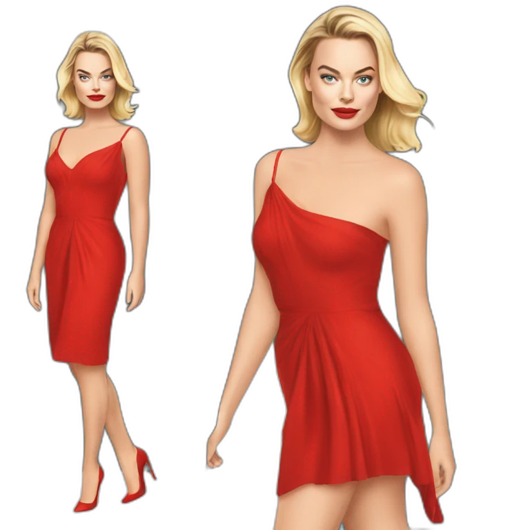 Margot robbie sexy red dress emoji