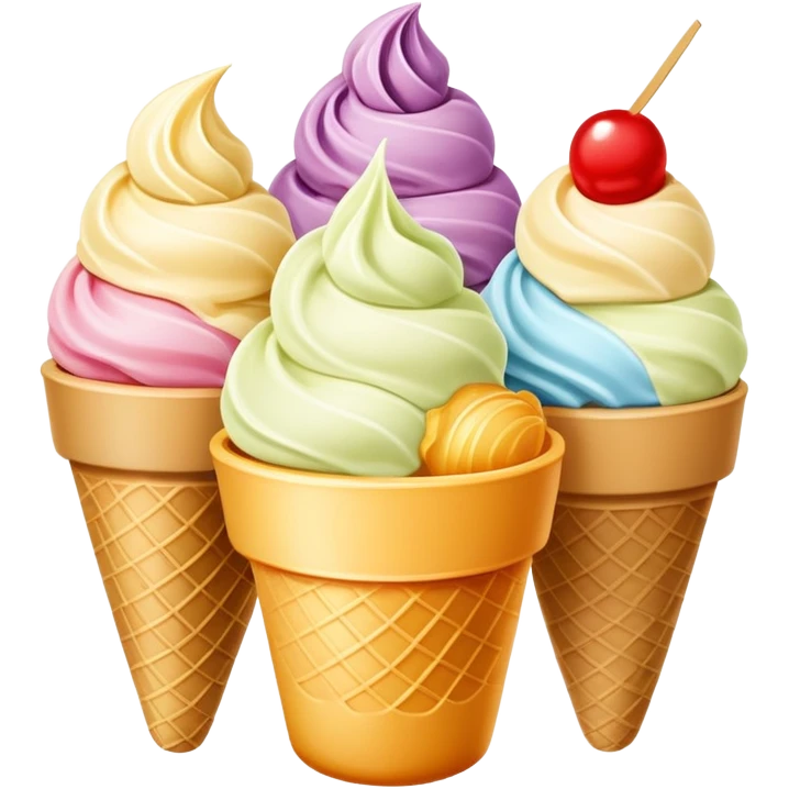 Italian gelato street food with gentle colors emoji