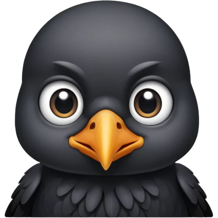 really cute adorable baby crow massive cute eyes little beak emoji