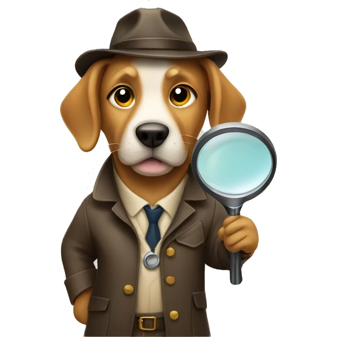 dog detective holding a magnifying glass emoji