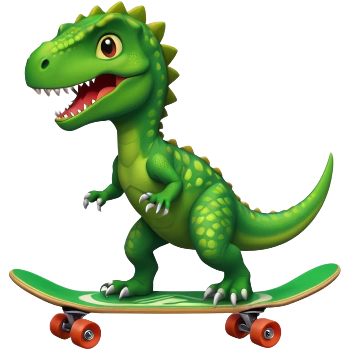 Dinosaur on a skateboard emoji