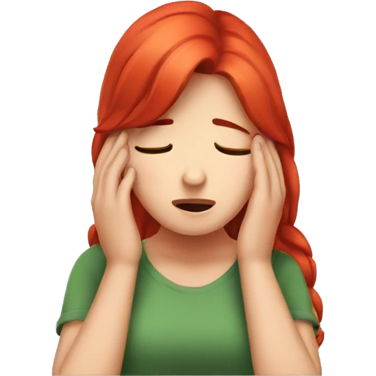 Facepalm girl with red hair emoji