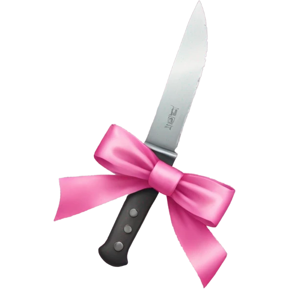 Knife with pink bow emoji