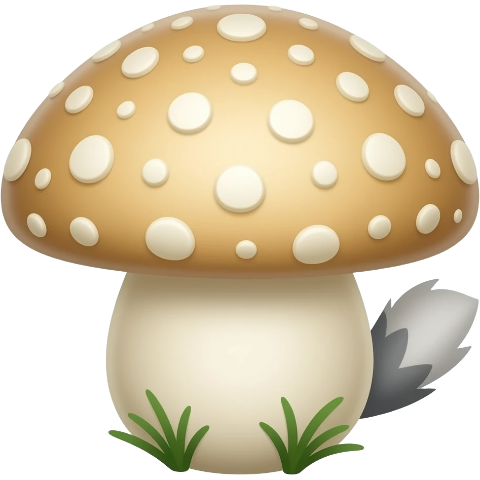 Kawaii wolf tail fungus emoji